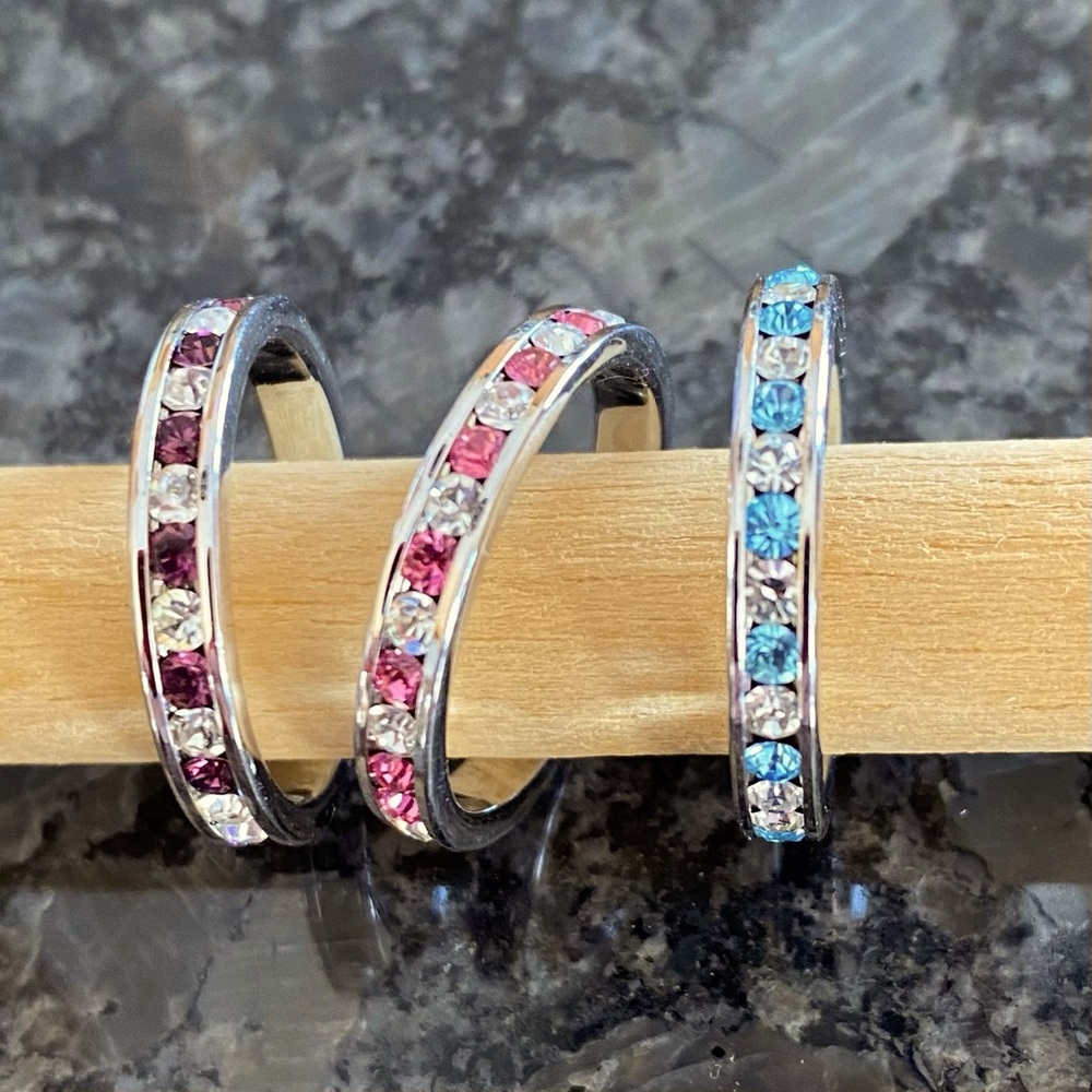 Set of 3 fashion eternity rings. Size 7